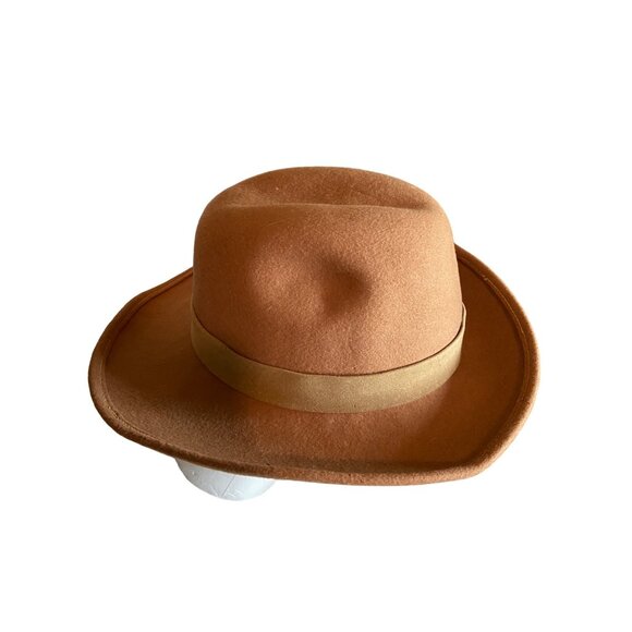 Tom Stone Kurt Jr Fedora Hat Tan Wool Western Style Costal Cowgirl - Picture 3 of 10